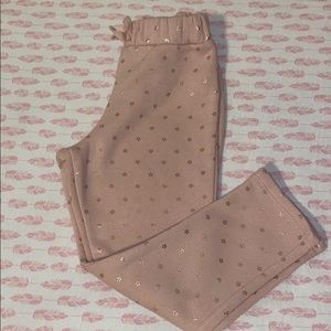 Pink/rose gold flower print sweatpants